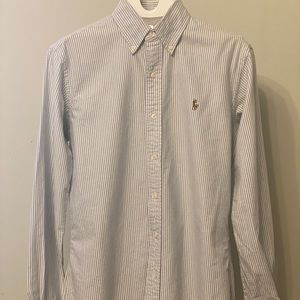 Polo Ralph Lauren Blue Striped Custom Fit Size S